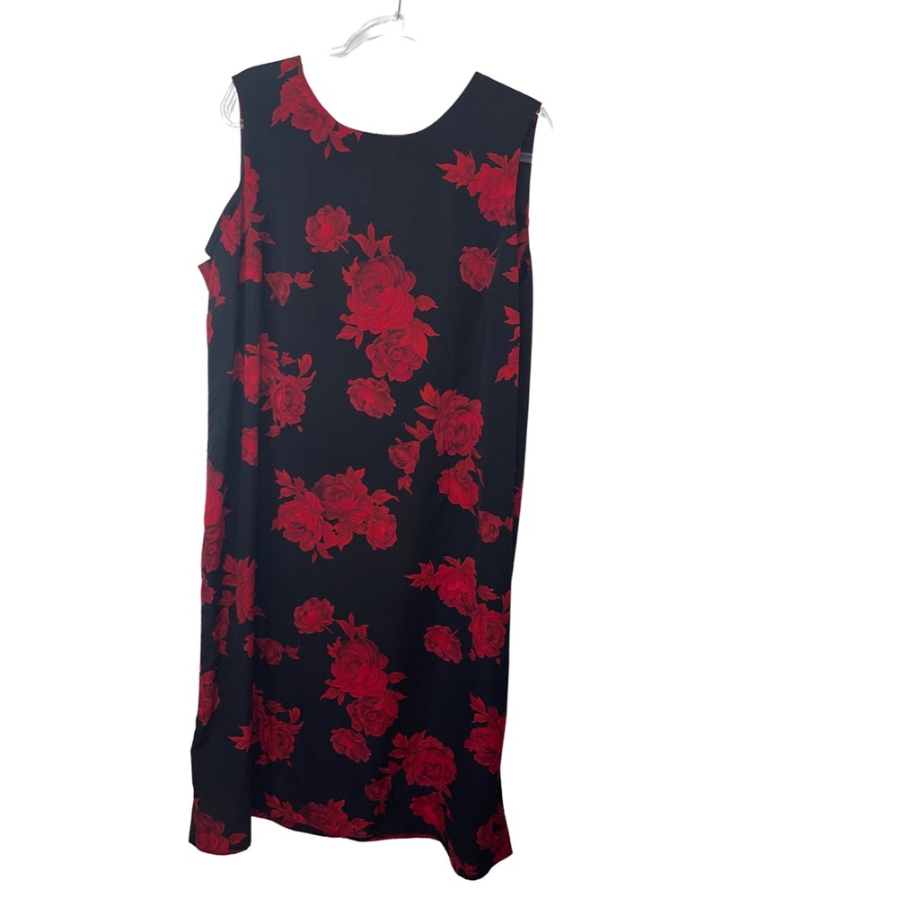 R&K originals Maxi dress Black red roses 22 W